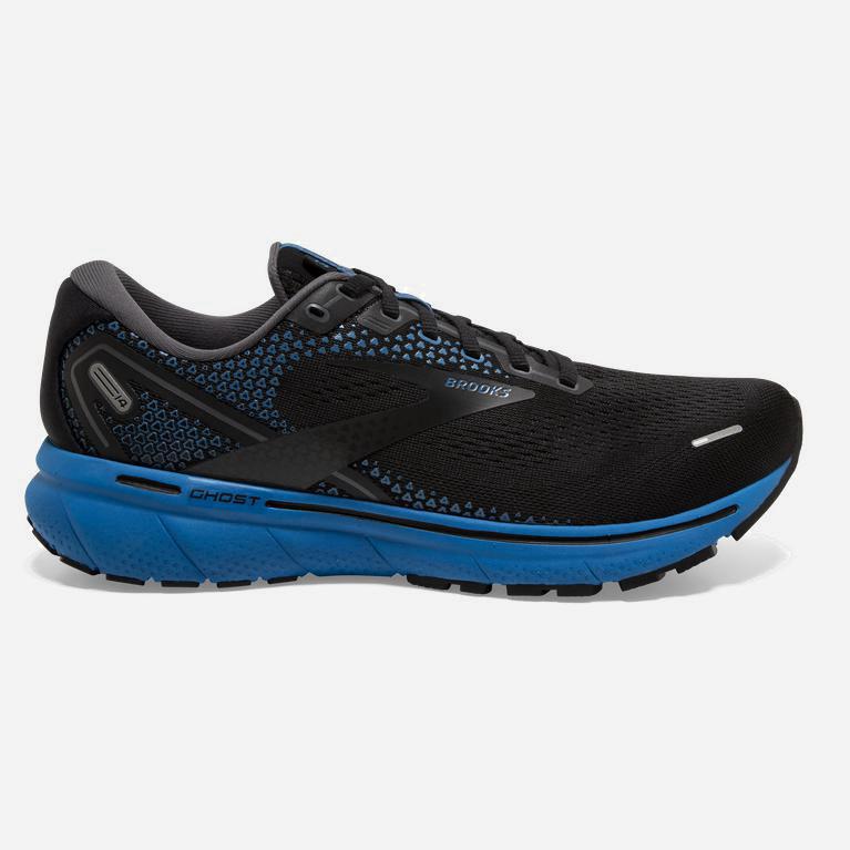 Ténis Brooks Ghost 14 Cushioned Sapatilhas De Corrida Para Estrada Homem Pretas/Azuis (82560KCWH)